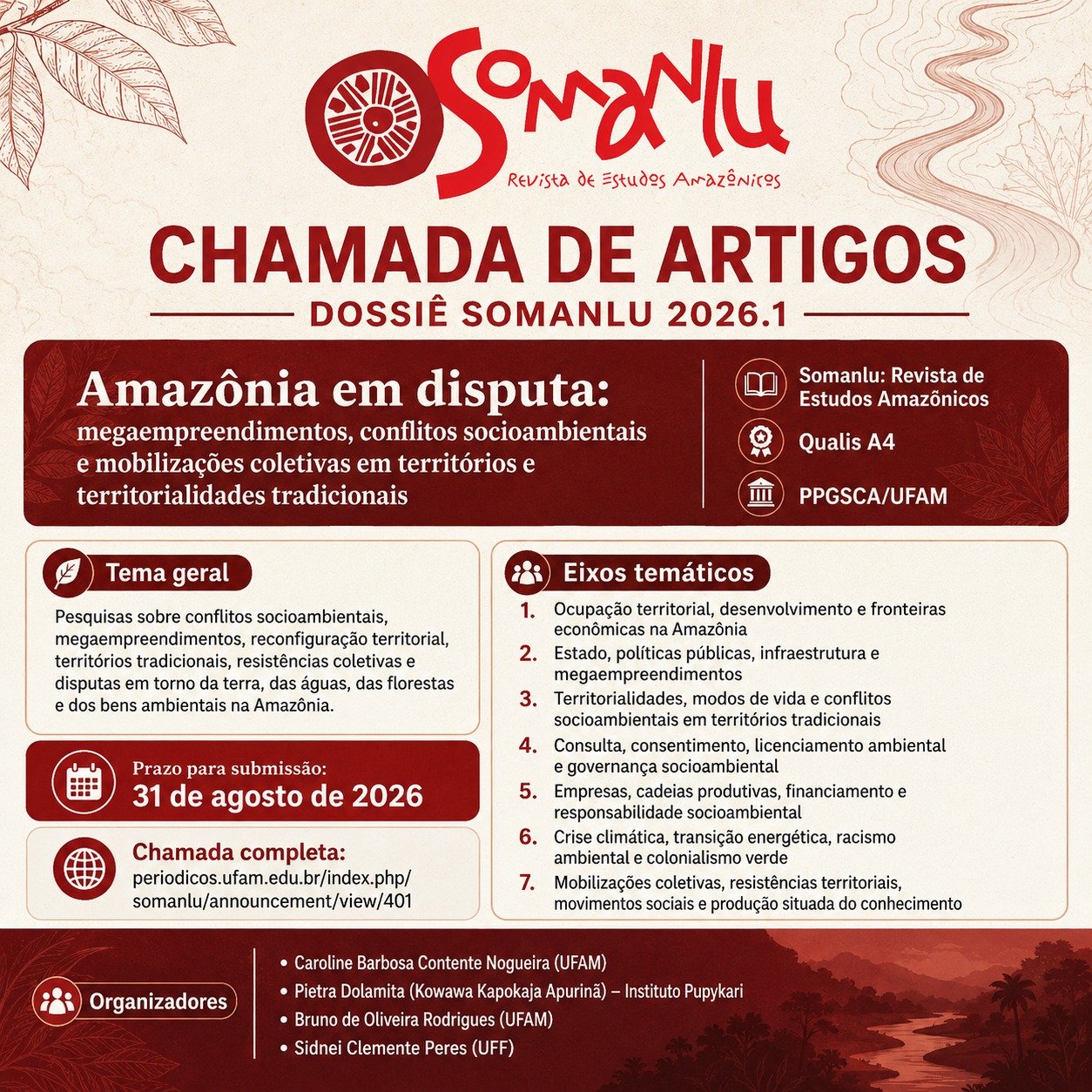Chamada de Artigos | Dossiê Somanlu 2026.1